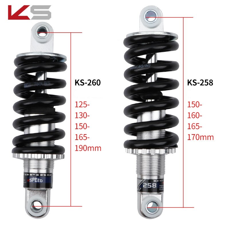 120-190mm KS amortisseur VTT pliant vélo Scooter électrique ressort amortisseur amortisseurs arrière