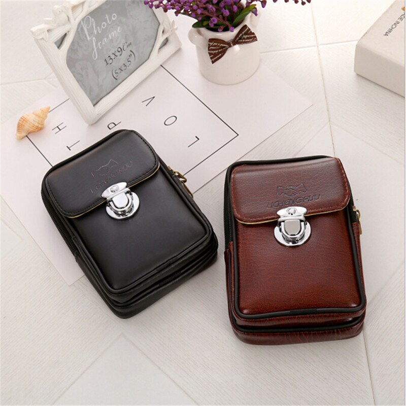 Pu Leer Mannen Taille Packs Casual Stijl Mobiele Telefoon Bag Taille Packs Riem Taille Pouch Voor mannen 2 Keuzes