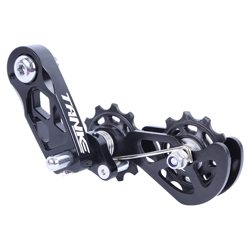 Tensor de cadena , eslabón anticaída, guía de cadena de bicicleta, polea flotante, rueda de ajuste, convertidor de velocidad única: Blanco