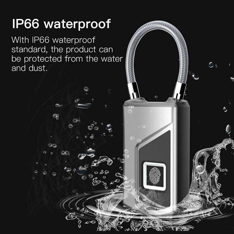 Hoge Snelheid Elektronische Vingerafdruk Hangslot Mini Waterdichte Keyless Kast Zak Biometrische Dmart Intelligente Beveiliging Deurslot