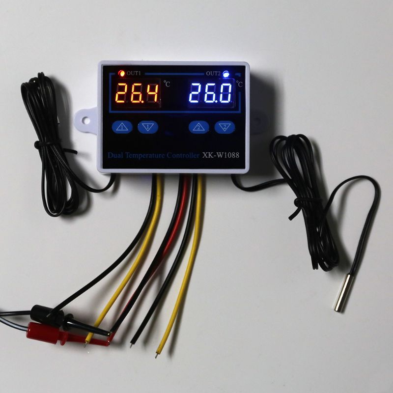 Dubbel termostat för inkubator 10a digital uppvärmning kyltemperaturregulator
