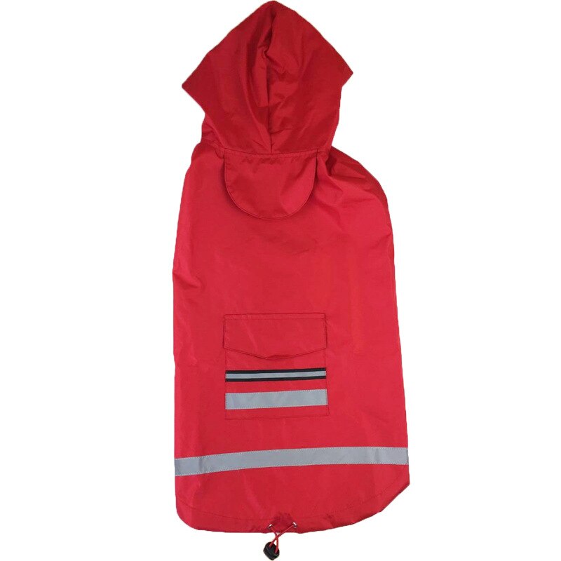 Chubasquero para perro grande, impermeable, Golden Retriever, Husky, abrigo de lluvia con capucha de dos patas para mascotas, ropa para perros grandes, novedad: Red / 5 XL