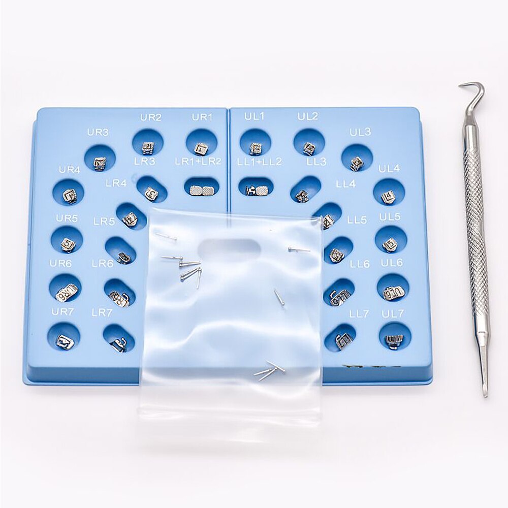 Dental Brace Metal Self Ligating Bracket Orthodontics KND 5D Metal Self Ligating Brackets with a Tool and 12 Flexible Hooks