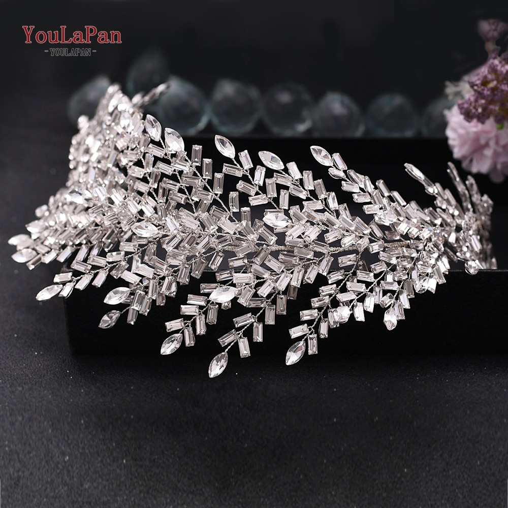 Topqueen HP304 Bruids Kronen En Tiara Voorhoofd Bruids-hoofddeksels Rhinestone Bridal Tiara Kroon Bridal Hoofdband Hoofddeksels