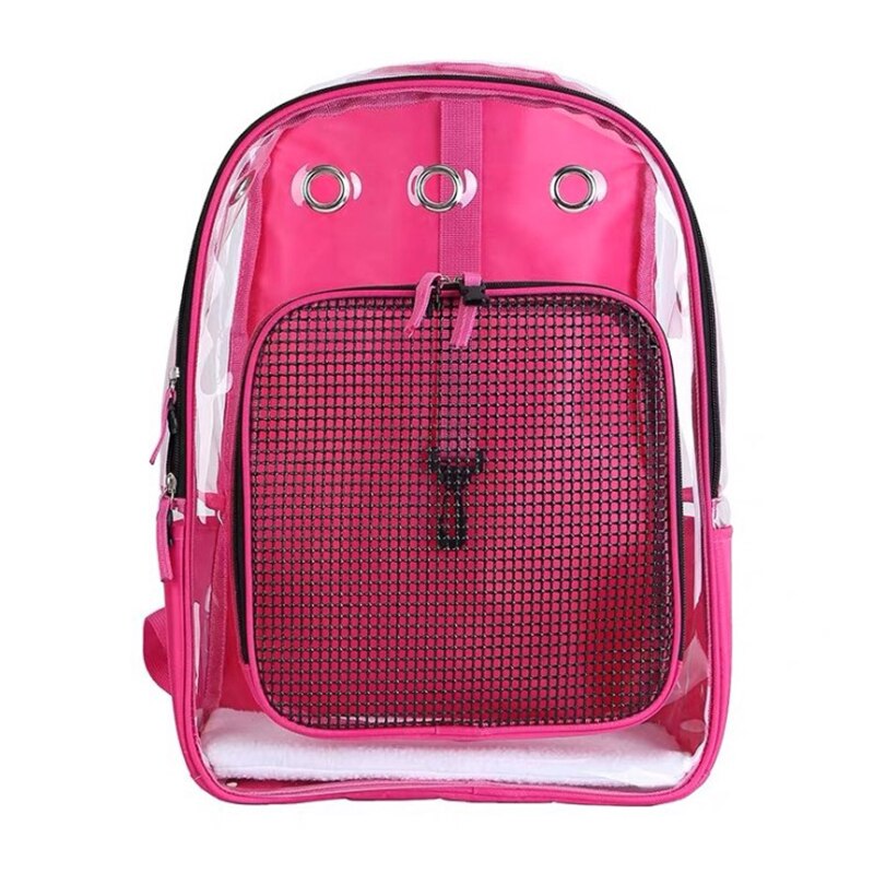 Pet Outdoor Clear Carrier Backpack Adjustable Transparent Pet Cat Dog: Burgundy