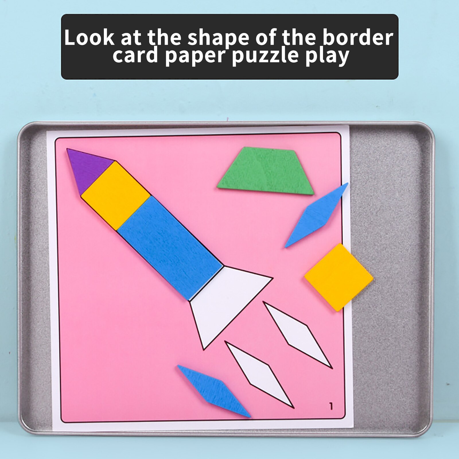 Houten Geometrische Clever Board Puzzel 3D Tangram Puzzel Boord Speelgoed Baby Early Educatief Speelgoed Voor Kinderen Spel