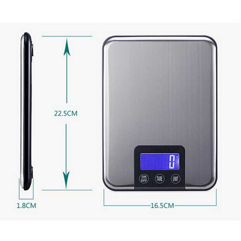 15kg 1g pekskärm digital elektronisk köksvåg vikt stor mat diet viktbalans smala rostfria stålvågar