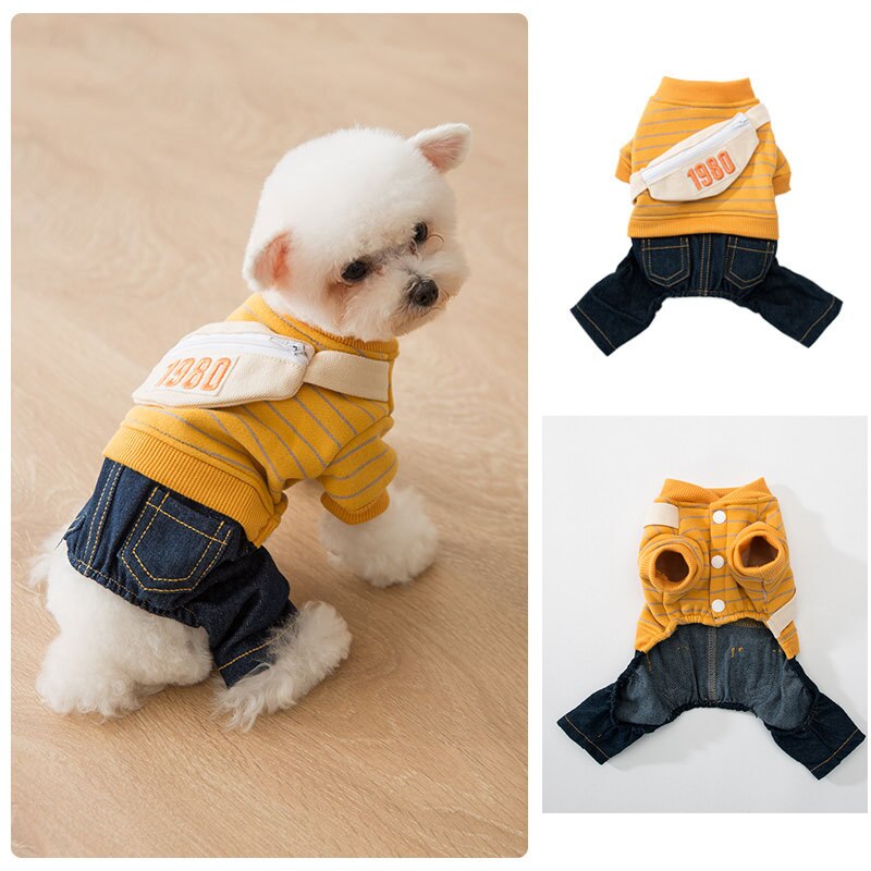 Winter Hond Kleren Huisdieren Outfits Jas Jas Voor Honden Warme Kleding Denim Kleding Yu-Home: YELLOW / XL