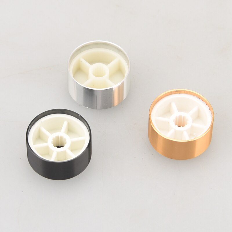 Hifidiy live, botões rotativos de controle de volume de alumínio, 4 peças, preto para eixo knurled de 6mm, limite do potenciômetro, diâmetro 10 ~ 40mm