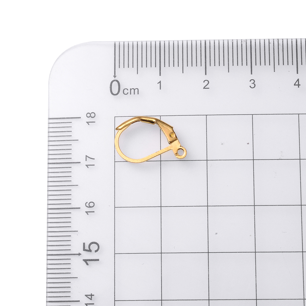 20 st/lot öronkrokar spänne guld silverpläterade örhängen sladdar för gör-det-själv-öron-smyckentillverkning tillbehör för öronöglor 15*10mm