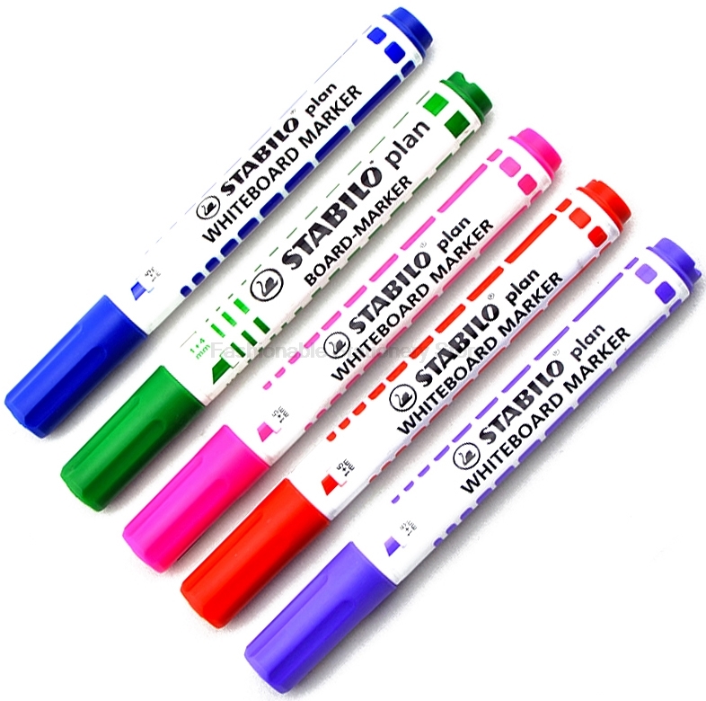 Rotulador de pizarra Stabilo 641, punta redonda, no tóxico, relleno repetido, no es fácil de secar, 2,5mm-3,5mm, 6 unids/lote
