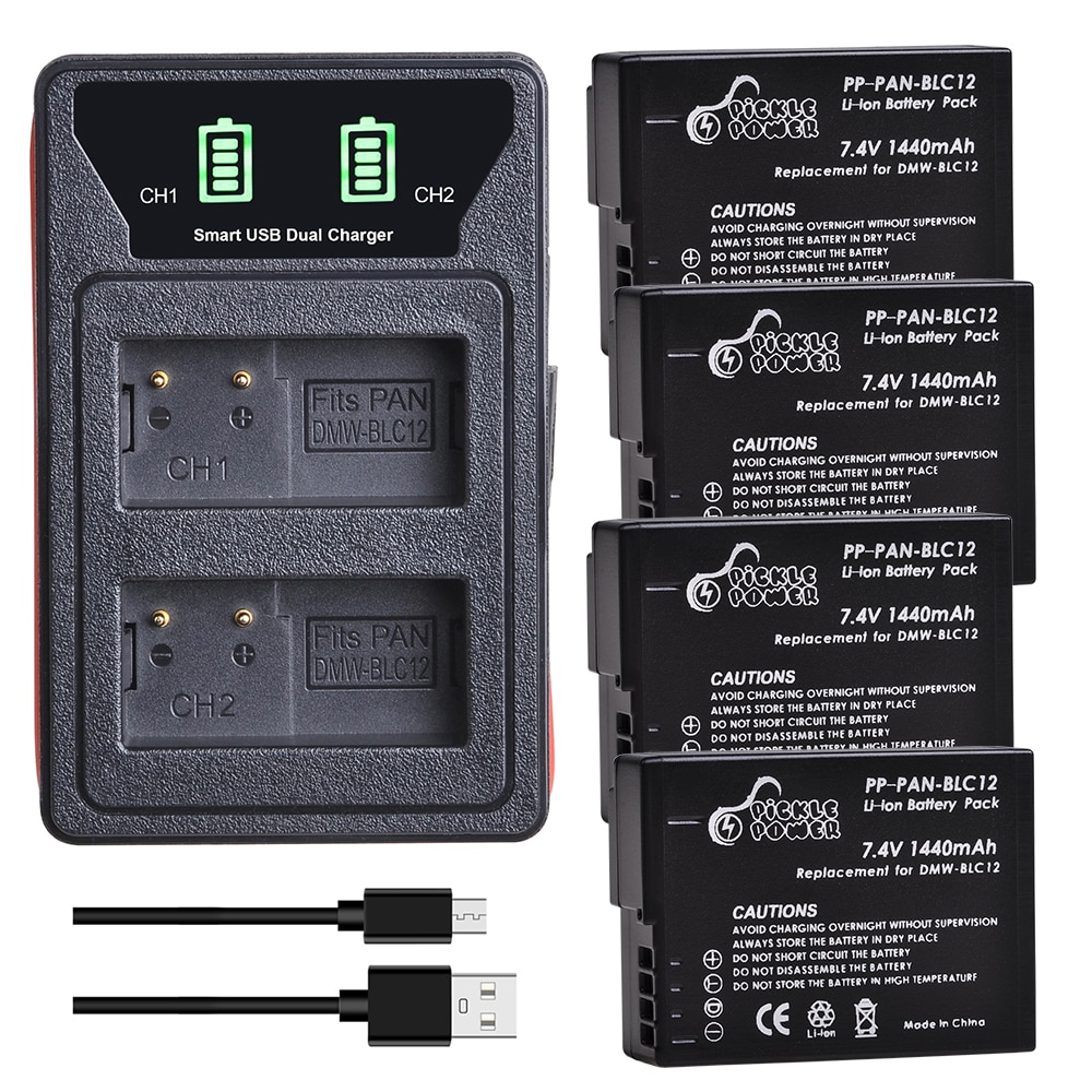 DMW-BLC12 DMW-BLC12E BLC12 Batterij + Led Ingebouwde Usb Dual Charger Voor Panasonic Lumix FZ1000 FZ200 FZ300 G5 G6 g7 GH2 GX8