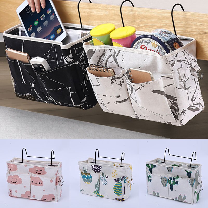 Canvas Nachtkastje Organizer Opknoping Boek Tas Met Haak Organisator Diversen Voor Thuis Keuken Slaapkamer Thuis Organisator