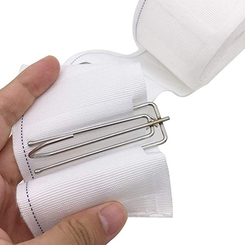 [25 Pack] Drapery Curtain Tape Stainless Steel 4 Prongs Pinch Pleat Hook Clip, 7cm Length