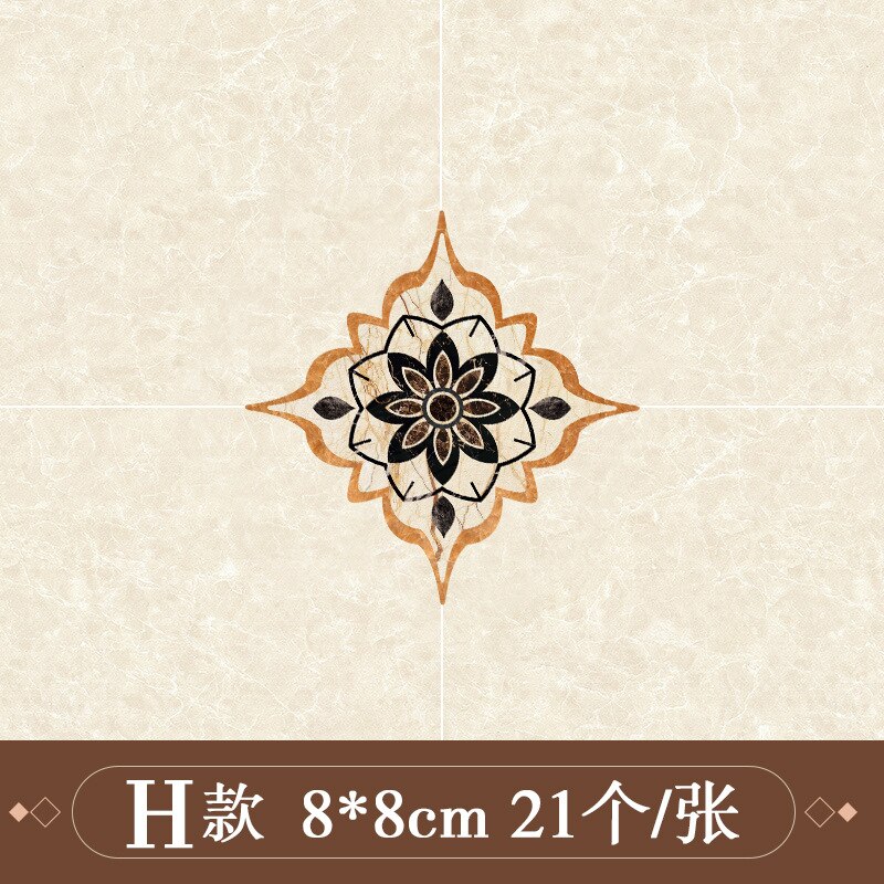 21 Pcs Self Adhesive PVC Ceramic Tile Stickers Waterproof Wall Sticker Art Diagonal Floor Stickers Kitchen Decorative Sticker: H