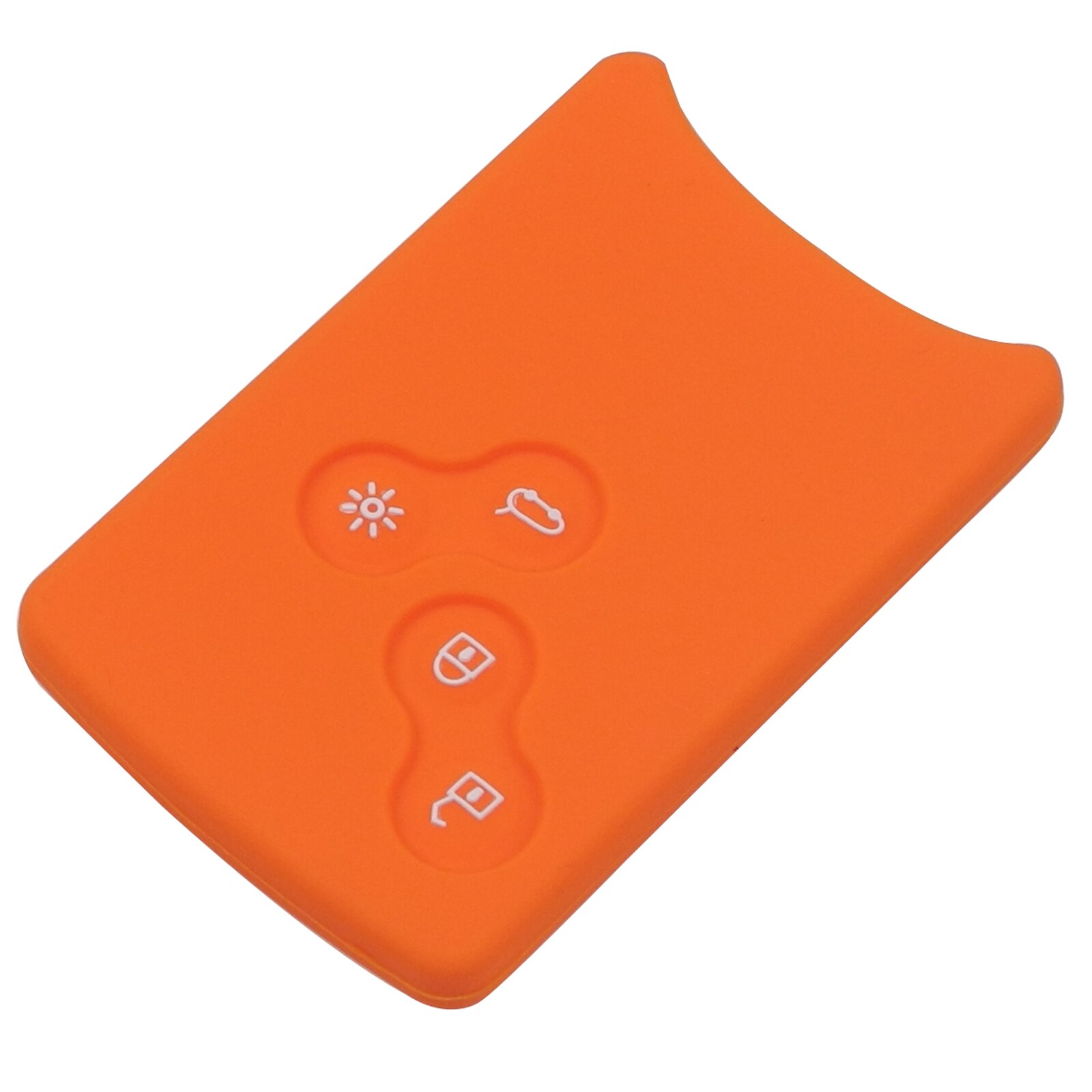 Jingyuqin 4 knap bilnøgle silikone cover protector holder til renault clio logan megane 2 3 koleos naturskønne kort nøglering sag: Orange
