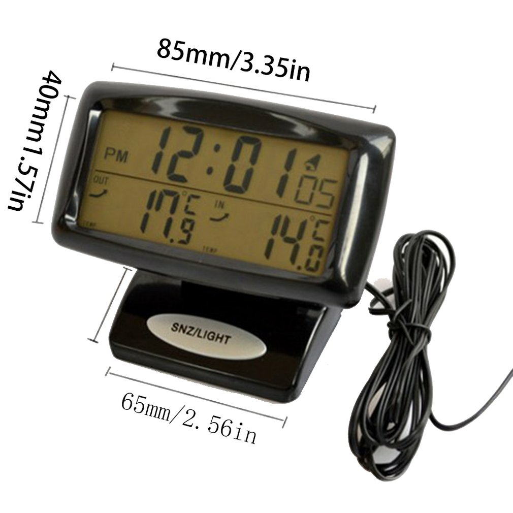 12v/24v digitale auto biltermometer + bilbatteri voltmeter spenningsmåler tester Observere + elektronisk klokke #