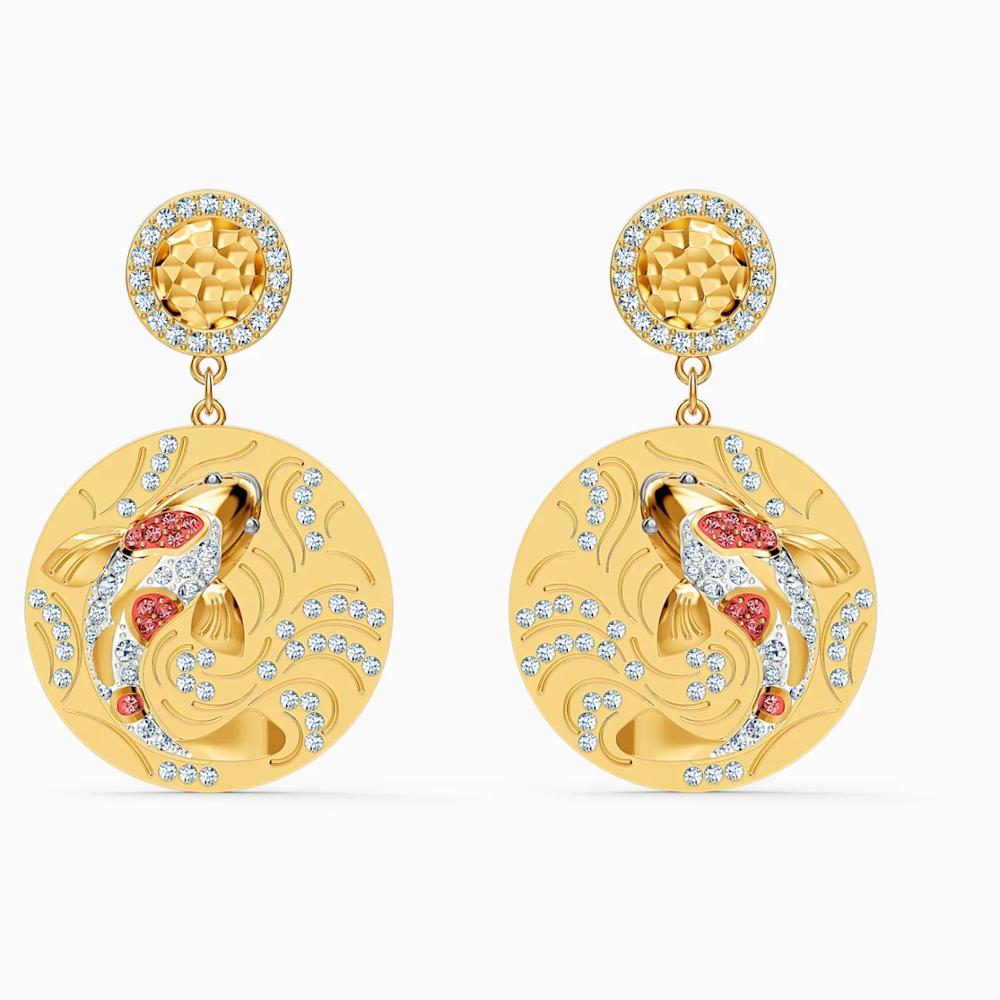 Original SWA Earrings with Original Logo Flowers Heart Round Shape Charm Women Jewelry