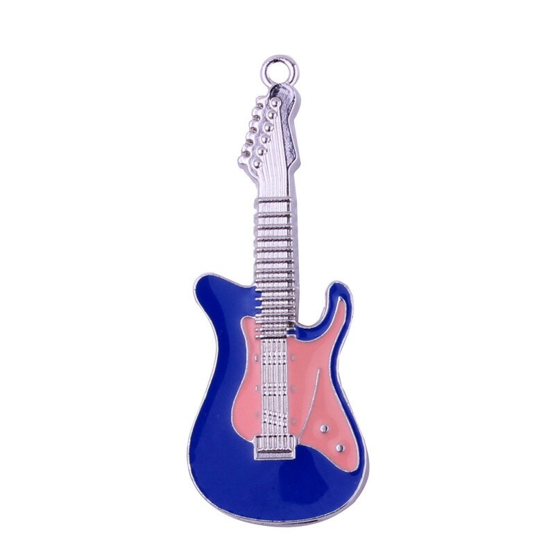 JASTER metal cristal 4GB 8GB 16GB 32GB guitarra eléctrica modelo U disco USB 2,0 Flash LLavero de tarjeta de memoria: 8 GB / Blue