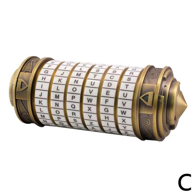 Leonardo Da Vinci Code Speelgoed Metalen Cryptex Sloten Bruiloft Valentijnsdag Wachtwoord Brief Kamer Dag Rekwisieten Escape E9Y8: C