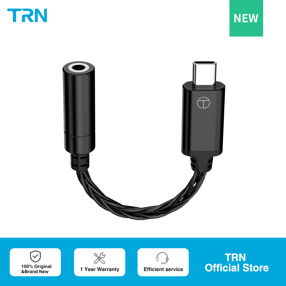 TRN TE DAC AMP Adapter Type-C do 3.5mm kabel audio chip wzmacniacz słuchawkowy PCM 96 kHz dla oficjalnego sklepu TRN