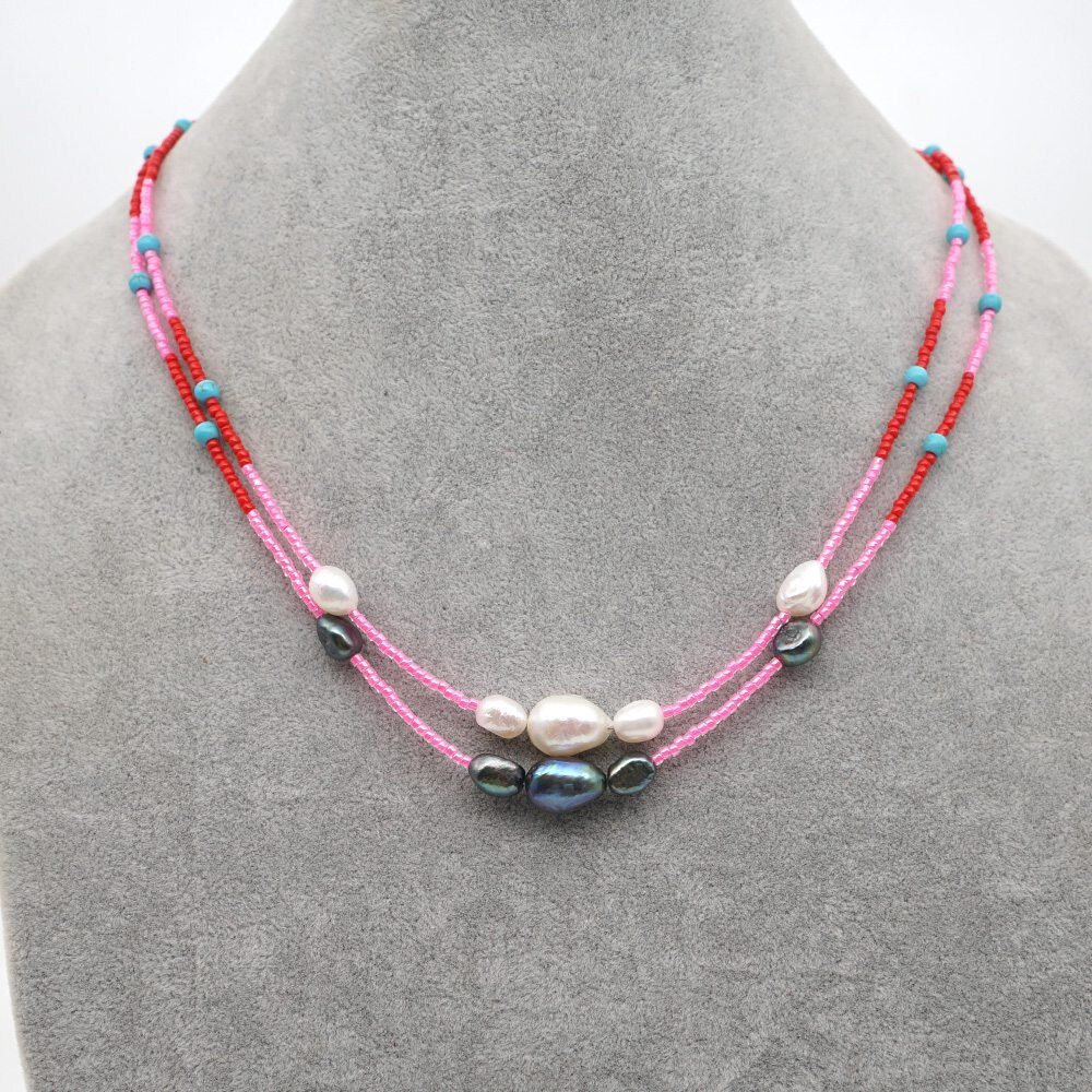 Go2Boho Freshwater Pearl Necklace For Women Jewelry Seeds Beads Necklaces Pearls Choker Vsco Girl Boho Collares
