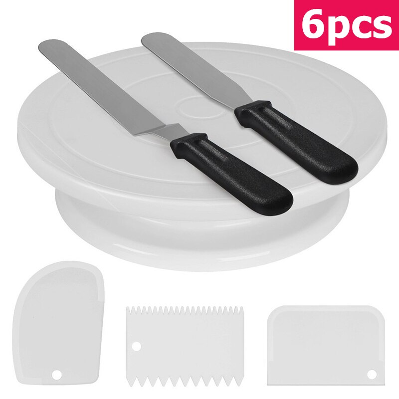 108pcs/set Cake Decorating Tools Cupcake Decorating Kit Baking Supplies Rotating Turntable Stand Piping Bags Pastry Baking Tool: 6pcs