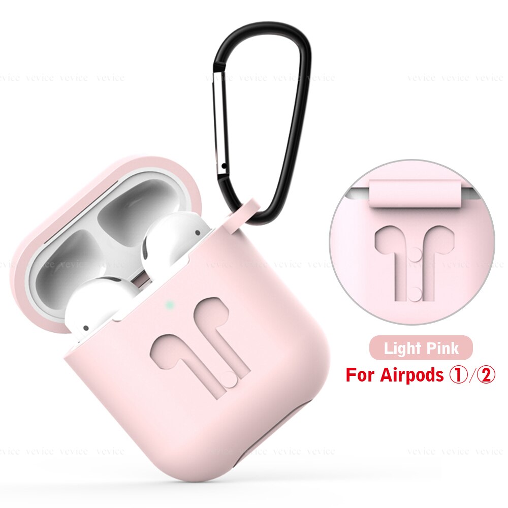 Silicone Headphone Set Anti-fall Belt Hook Case Thin Case with Hanging Buckle Earphone Headset Box for Apple Airpods 1 2: 04