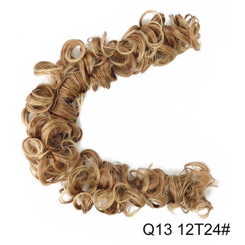 Elastic Rubber Band Curly Chignon Updo Cover Hair Bun Chignon Hair Synthetic Hairpiece Twining Ponytail Hair Extensions: Q13-12T24