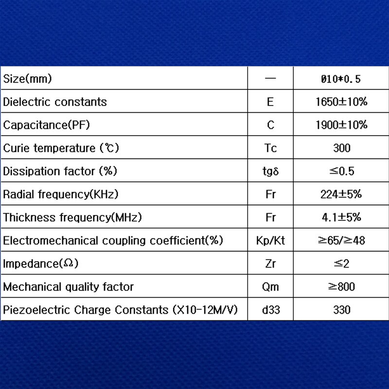 Ultrasone Piëzo-Elektrische Keramische Schijven 10*0.50mm-PZT4 Piezo Discs PZT Kristallen Sensor Element Schoonmaken Zender Chips