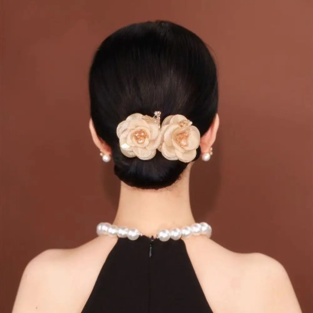 Pinza para el pelo de flores para mujer, 1 piezas, fabricante de moños flexibles antideslizantes, rizador de pelo perezoso, peinado de giro, herramienta de peinado: Lavanda