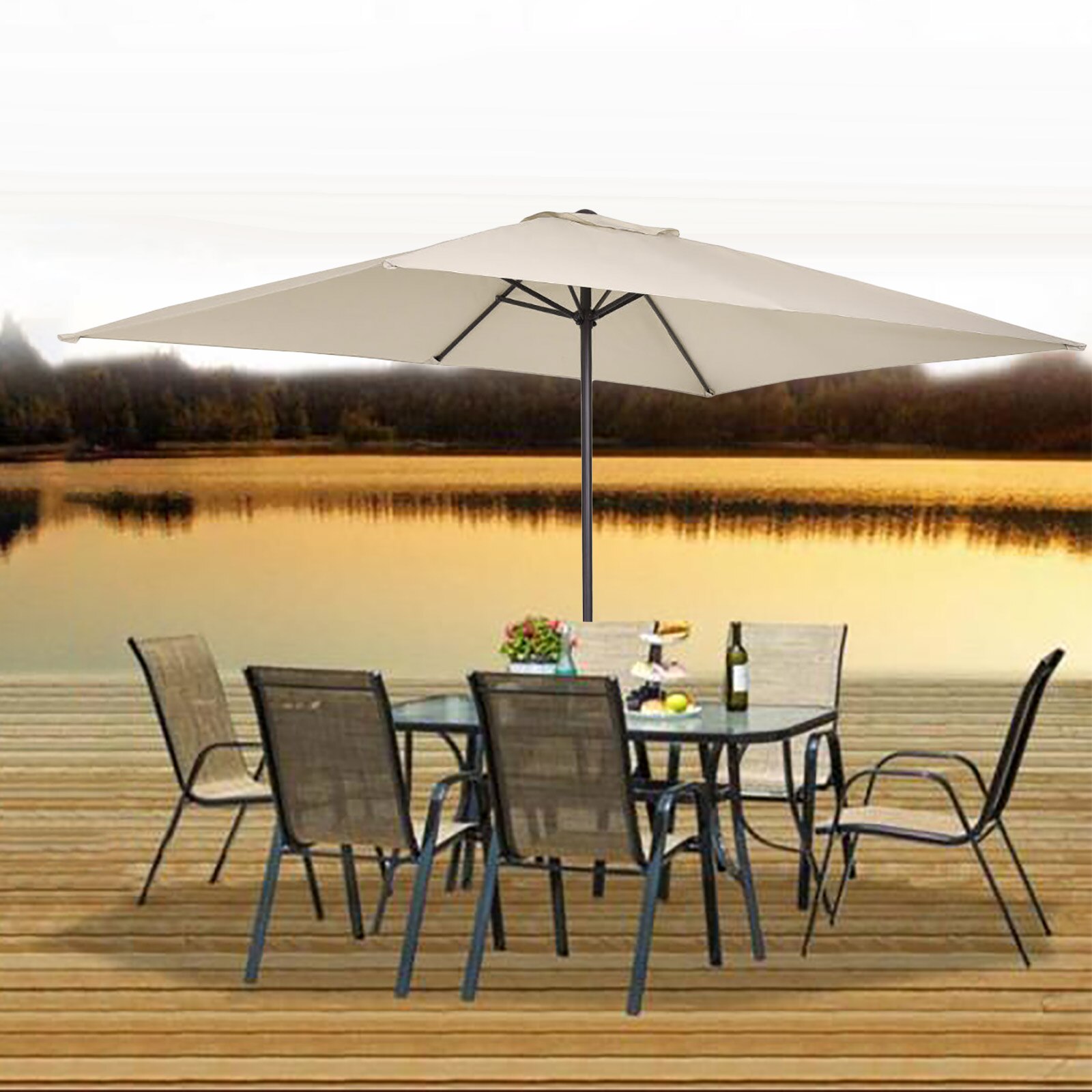 2X3M Tuin Outdoor Paraso Strand Paraplu Tafel Parasol Paraplu Kleding Voor Patio Zwembad Outdoor Zonder Stand