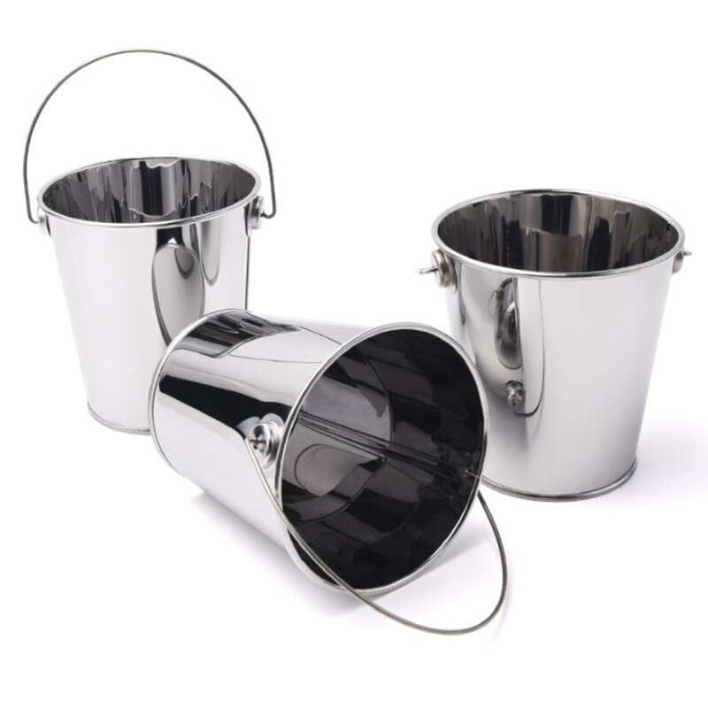 6Pcs Stainless Steel Bar Ice Bucket Champagne Beer Bucket Wine Bucket