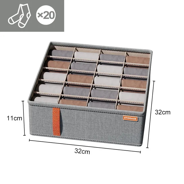 Cabinet Drawer Organizer Underwear Socks Clothing Storage Box Wardrobe Organizer Clothes Pants Bra Socks Storage Organizers: light yellow