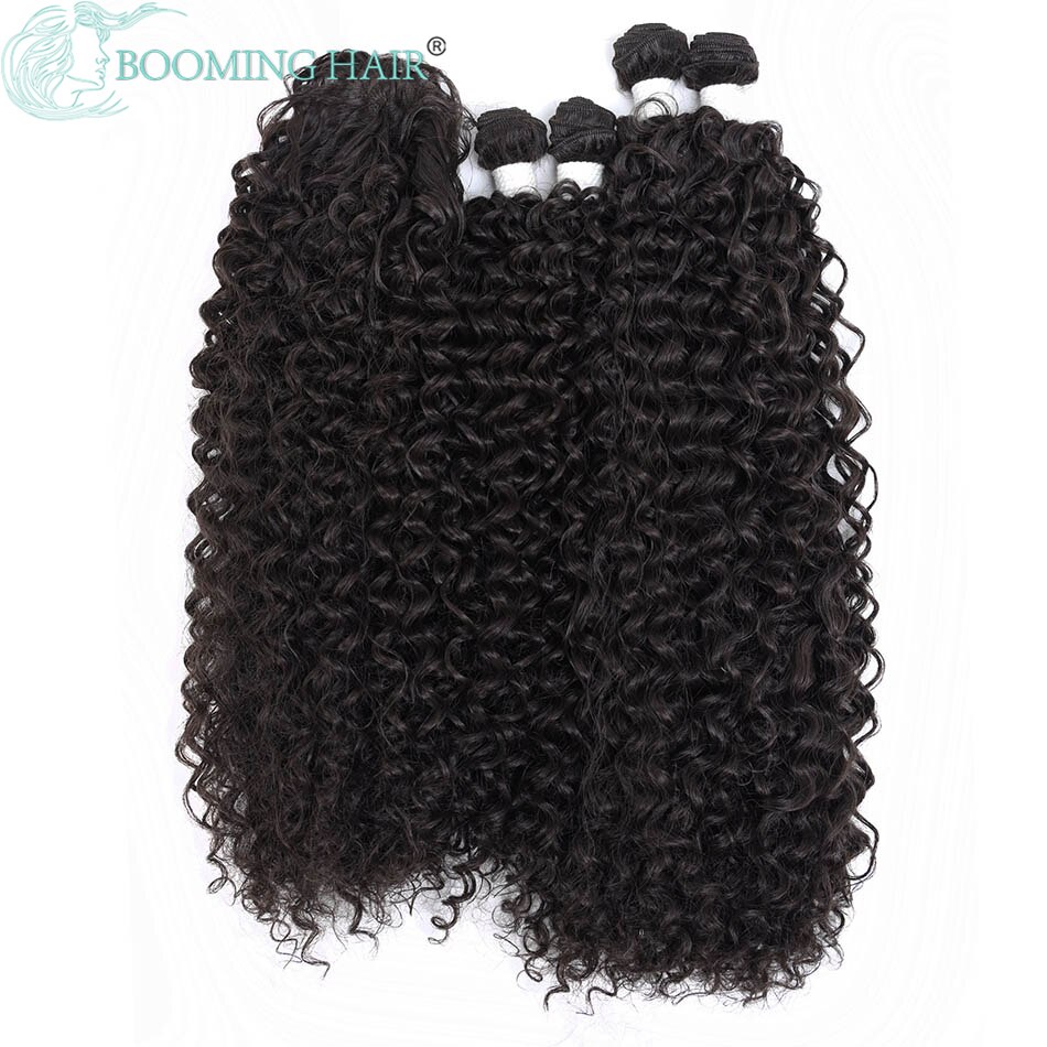 Natuur Haar Afro Water Wave Hair Extensions Bundels Zwart 5 Stks/partij Hair Extensions Zachte Synthetische Wave Haar: #2