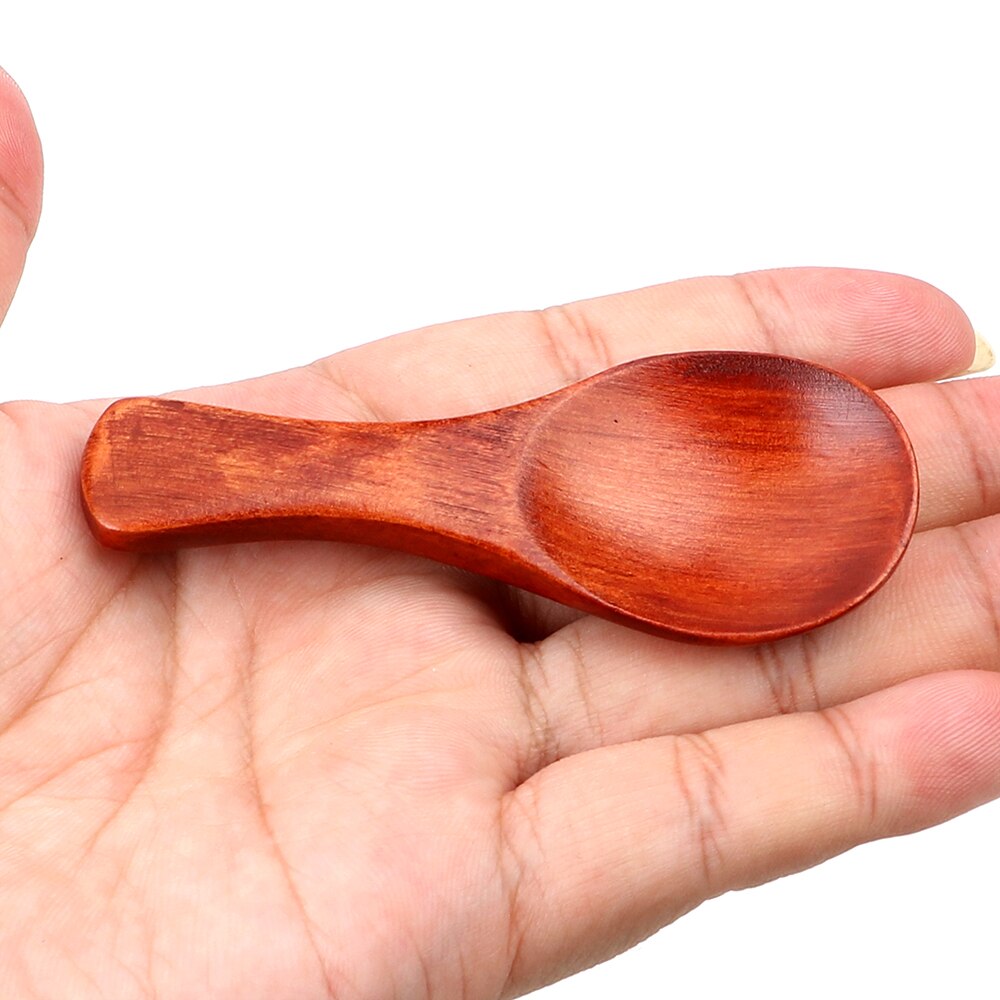 Schepje thee honing koffie kruiden zout suikerlepel kleine houten lepel keukengereedschap 8cm lengte mini formaat