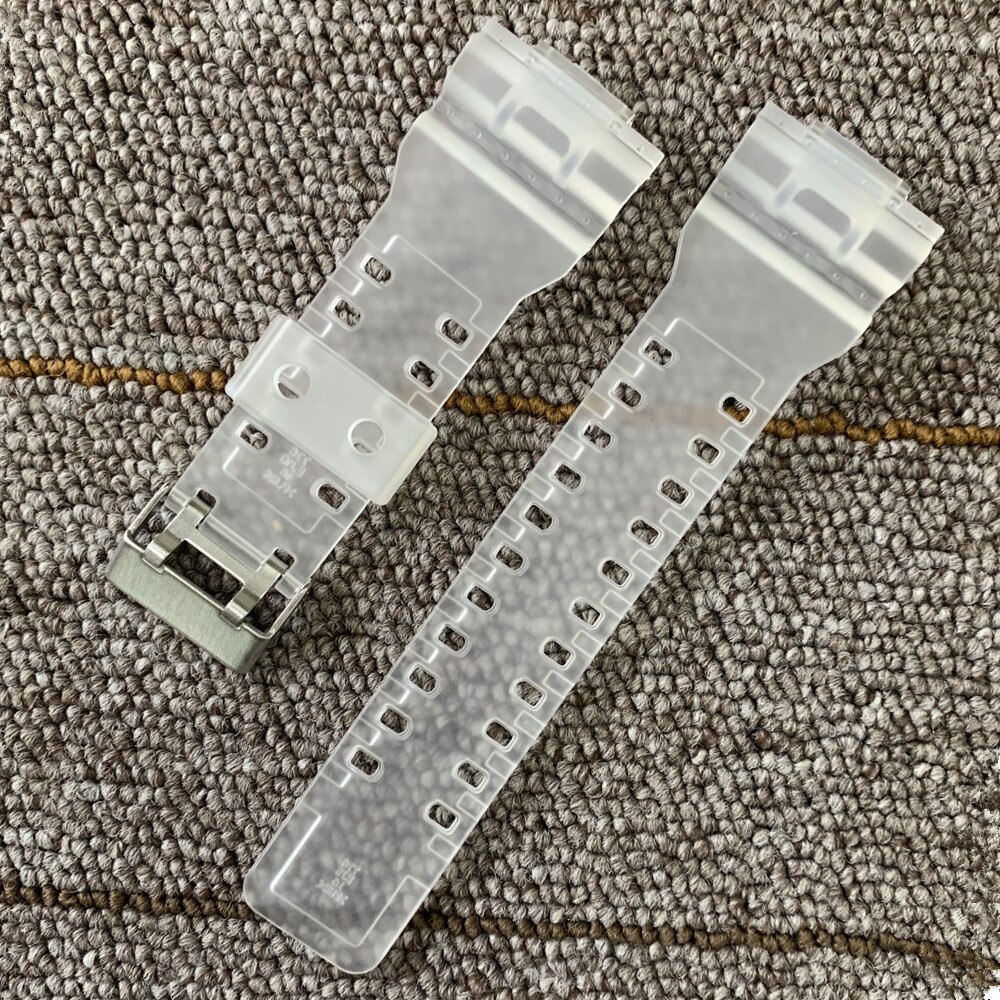 Für casio Uhren Armband Silikon Gummibänder EF Ersetzen Elektronische Armbanduhr Band Sport Uhr Straps 16mm 18mm 20mm 22mm: H half clear