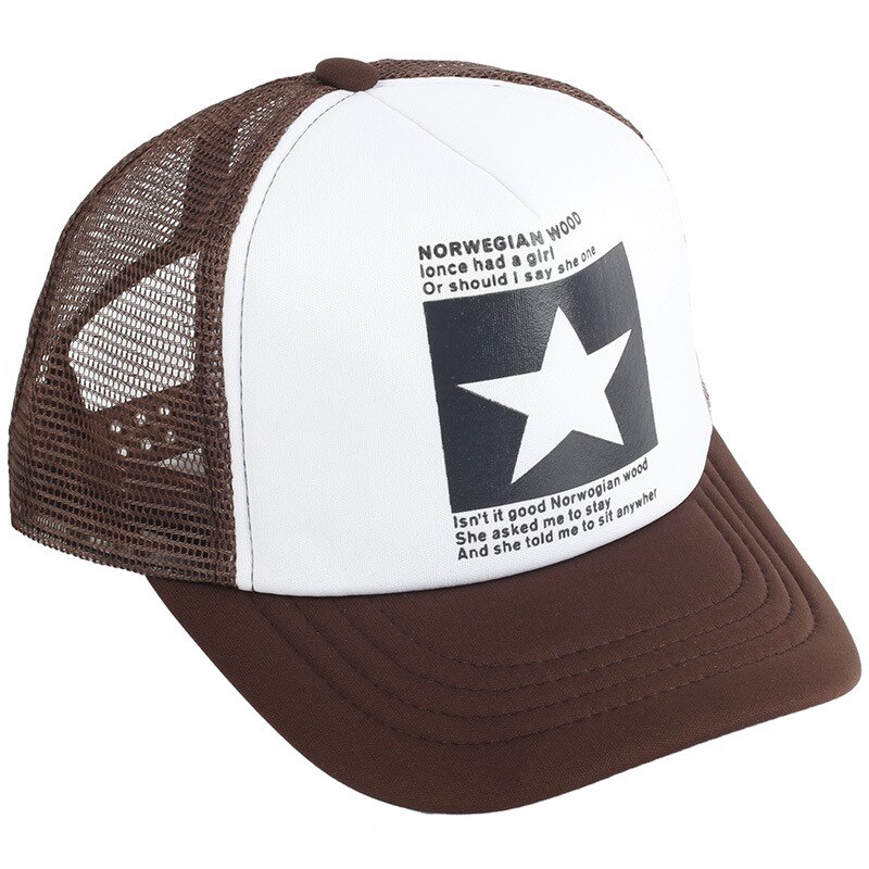 Summer multicolor baseball caps for men and women multicolor hollow hats five-pointed star style hip-hop city rebound unisex