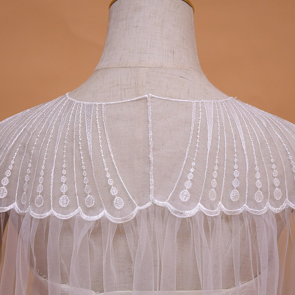 TRiXY G24-chal de encaje blanco para boda, capa de velo de novia, encaje de Organza, capas de boda largas, envolturas nupciales, manto de chal de tren de 3M de largo