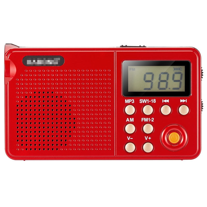 Digital AM FM SW World band Radio Portable TF Card Player LED Flashlight Function With 18650 Rechargeable Battery