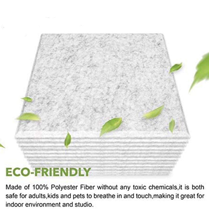 12 Pack Acoustic Panels, 12 x 12 x 0.4 Inches Soundproofing Foam Acoustic Tiles Studio Foam Sound Wedges(Silver Grey)