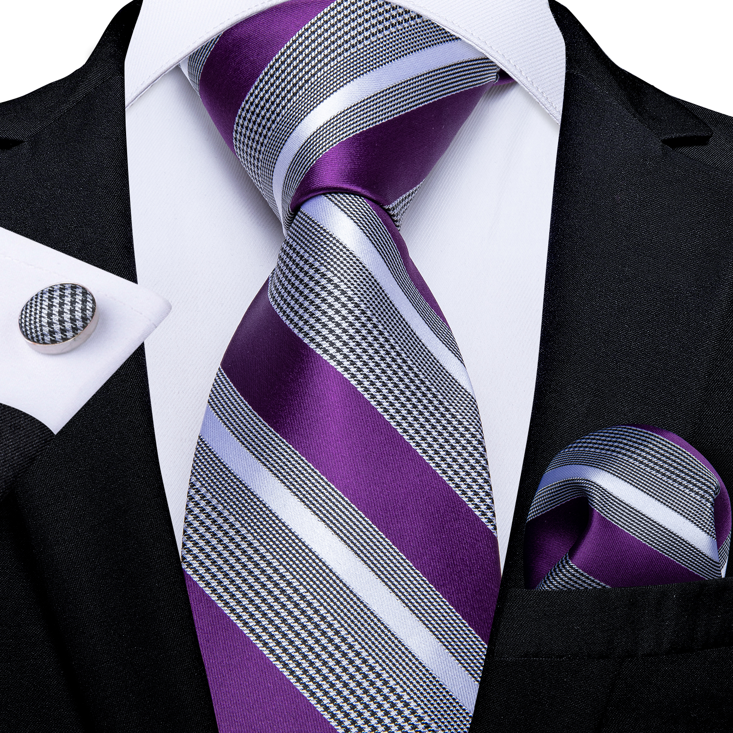 2023 neue Lila männer Krawatten Luxus Plaid Dot Solide Seide Krawatten Business Formale 150 cm Krawatte Einstecktuch Manschettenknopf anzüge Zubehör: Orange