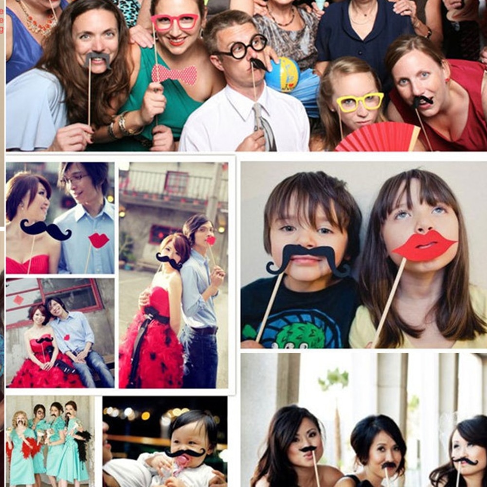 Photo Booth Large Picture Frame & 2Photo Prop Wedding Decoration Hen Do Party Selfie Fun Game Photo Accessories Party Decor