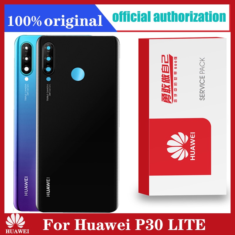 Originele Terug Behuizing Vervanging Voor Huawei P30 Lite Back Cover Batterij Glas Huawei Nova 4e Met Camera Lens Sticker