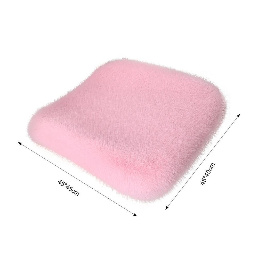 Autositzkissen, flauschige Autositzbezüge, weicher Autositzschutz, warmer Plüsch, rutschfeste Vorder- und Rücksitzbezüge, Autozubehör: Rosa