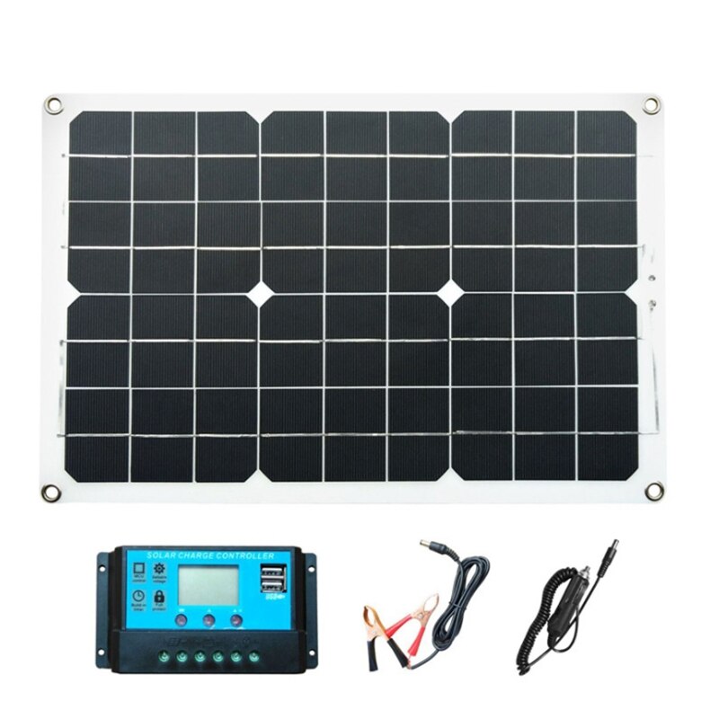18w solcellepanel dobbelt 12v/5v dc usb-opladersæt monokrystallinske solceller med 10a solregulator: Default Title