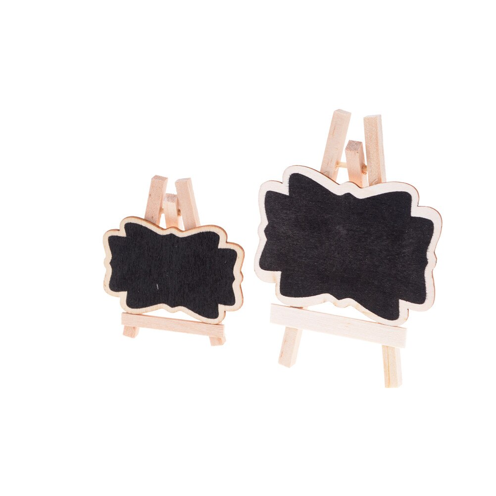 10Pcs/Pack Mini Lace Blackboard Chalkboard Wooden Blackboard Price Stand For Year Party Christmas Wedding Decoration