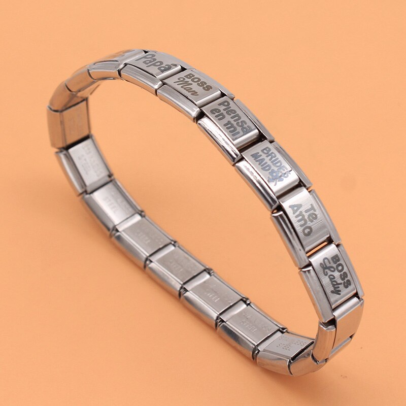 Hapiship Top Original Daisy Letter Spanish Language Charm Fit 9mm Width Bracelet Stainless Steel DIY Making Jewelry DJ265