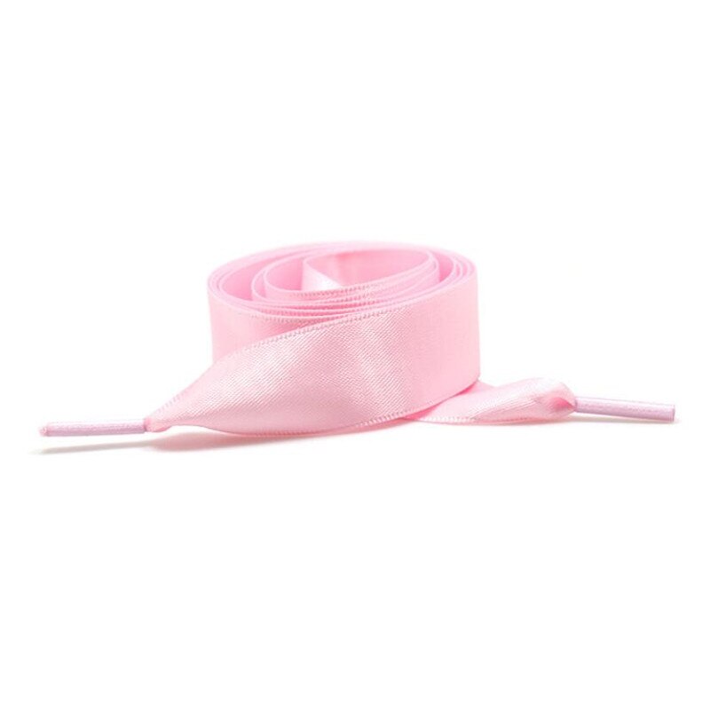 Lacci delle scarpe in raso di seta tinta unita larghezza 2 CM lacci per scarpe a nastro piatto stivali scarpe da ginnastica da donna stringhe lunghezza 120cm: Colore rosa