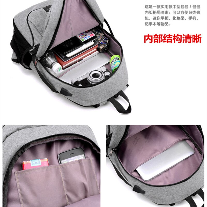 Chic ryggsäck smart usb laddning axelväska herr oxford ryggsäck sydkorea datorväska reseryggsäck